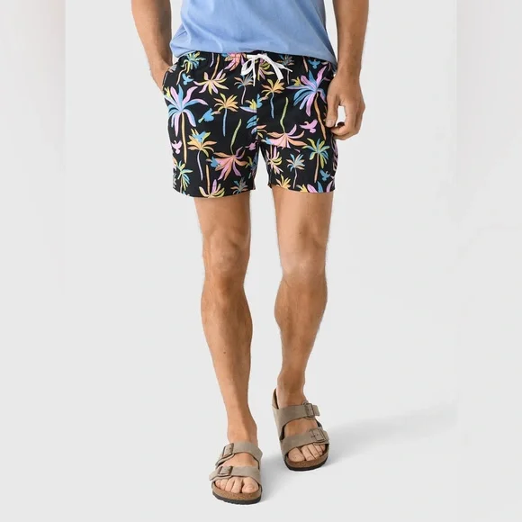 Chubbies Swim Trunks Men’s Black Floral 5.5” Lined Size S - Picture 3 of 11